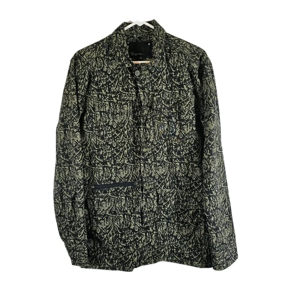 Tavik Men's 5 Pocket Canvas Isle Poplin Jacket Silt Size Medium Cotton EUC Green